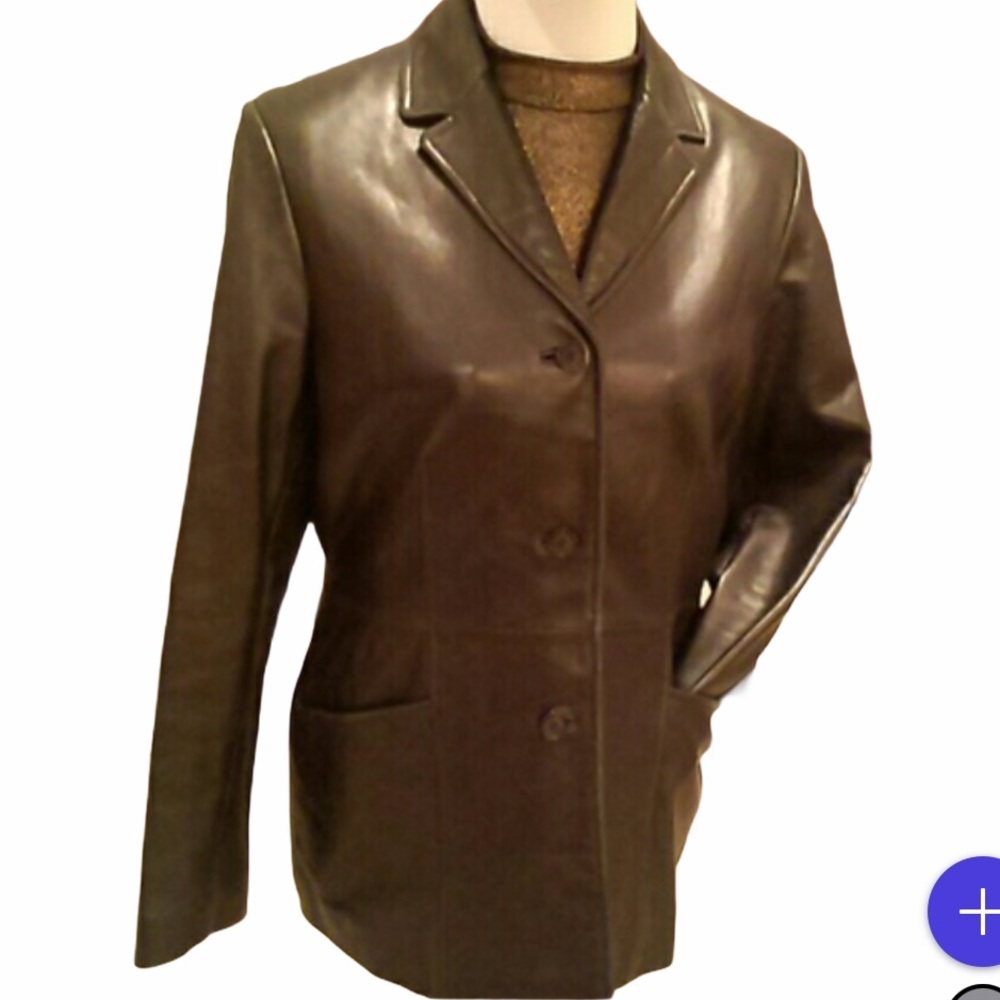 Kenneth Cole black leather blazer